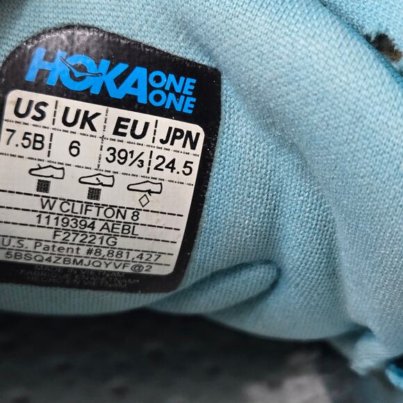 Hoka One One Women's Clifton 8 running shoes size 7.5 B No Insoles - Picture 6 of 9